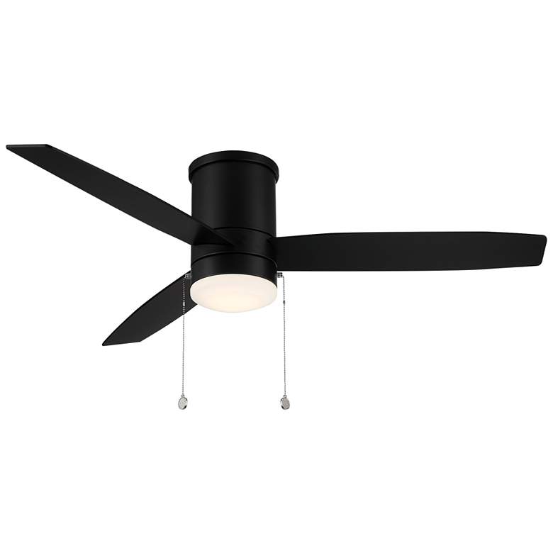 Image 1 52 inch WAC Limited Atlantis Matte Black LED Hugger Pull Chain Ceiling Fan