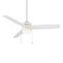 52" WAC Limited Atlantis Matte White LED Ceiling Fan with Pull Chain