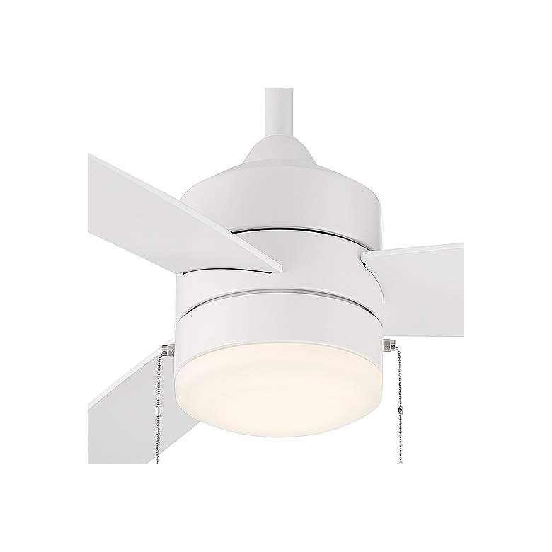 Image 2 52" WAC Limited Atlantis Matte White LED Ceiling Fan with Pull Chain more views