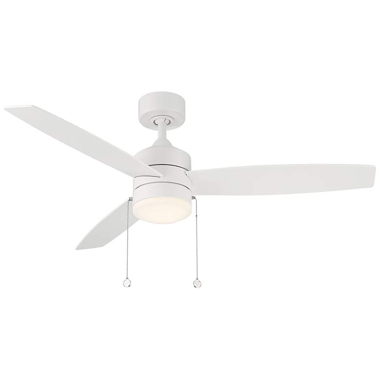 Image 6 52" WAC Limited Atlantis Matte White LED Ceiling Fan with Pull Chain more views