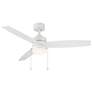 52" WAC Limited Atlantis Matte White LED Ceiling Fan with Pull Chain