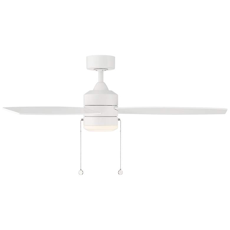 Image 7 52" WAC Limited Atlantis Matte White LED Ceiling Fan with Pull Chain more views