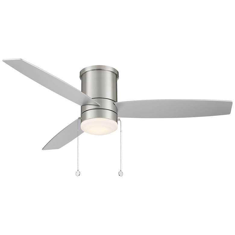 Image 3 52" WAC Limited Atlantis Nickel Damp Rated LED Hugger Pull Chain Fan