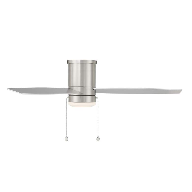 Image 4 52" WAC Limited Atlantis Nickel Damp Rated LED Hugger Pull Chain Fan more views
