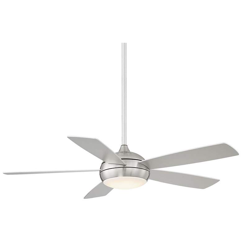 Image 1 52" WAC Odyssey Brushed Nickel Damp LED Smart Ceiling Fan