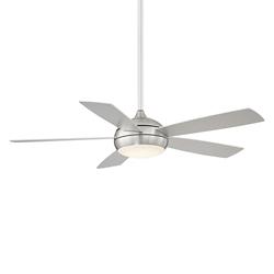 52&quot; WAC Odyssey Brushed Nickel Damp LED Smart Ceiling Fan