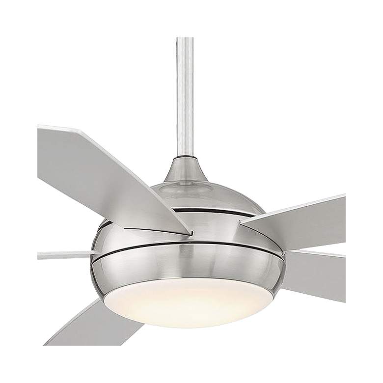 Image 2 52" WAC Odyssey Brushed Nickel Damp LED Smart Ceiling Fan more views