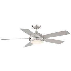 Image3 of 52" WAC Odyssey Brushed Nickel Damp LED Smart Ceiling Fan more views