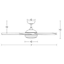 Image3 of 52" WAC Odyssey Brushed Nickel Damp LED Smart Ceiling Fan more views