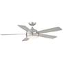 52" WAC Odyssey Brushed Nickel Damp LED Smart Ceiling Fan