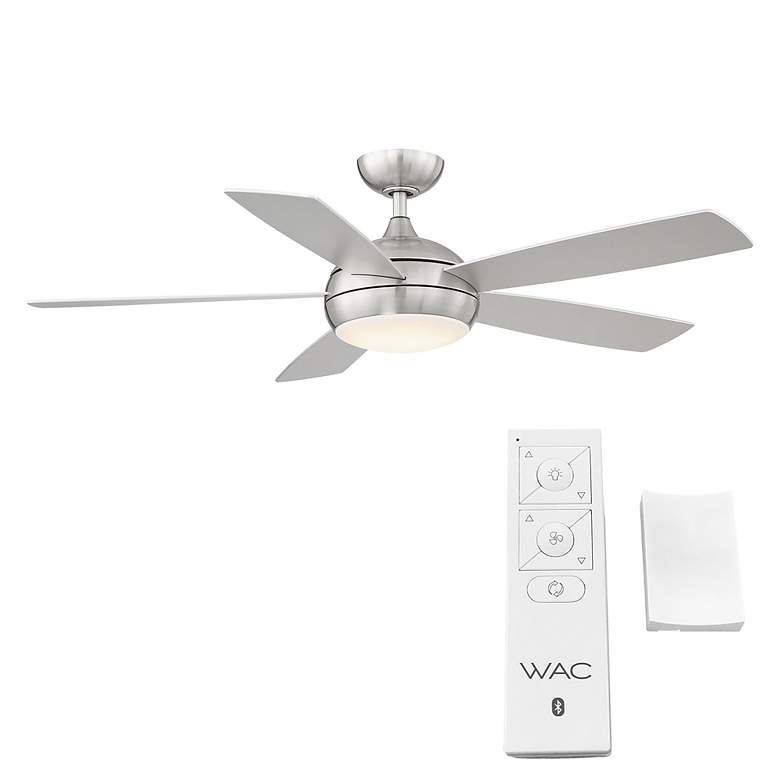 Image 4 52" WAC Odyssey Brushed Nickel Damp LED Smart Ceiling Fan more views