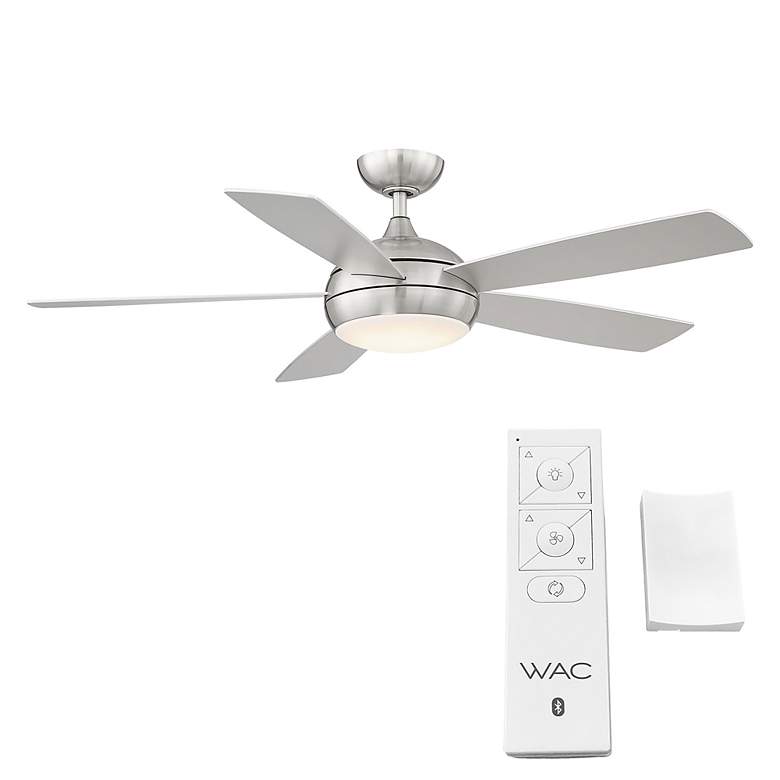 Image 5 52" WAC Odyssey Brushed Nickel Damp LED Smart Ceiling Fan more views