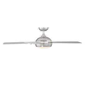 Image5 of 52" WAC Odyssey Brushed Nickel Damp LED Smart Ceiling Fan more views