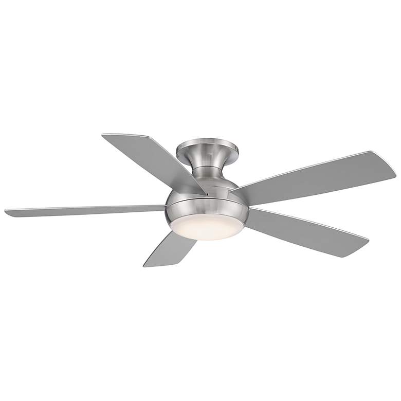 52&quot; WAC Odyssey Flush Brushed Nickel LED Smart Ceiling Fan