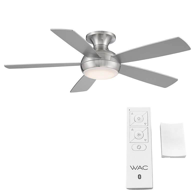 Image 7 52 inch WAC Odyssey Flush Brushed Nickel LED Smart Ceiling Fan more views