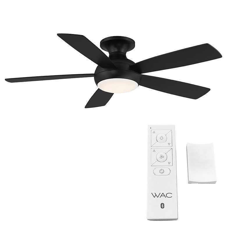 Image 3 52" WAC Odyssey Flush Matte Black LED Smart Ceiling Fan more views