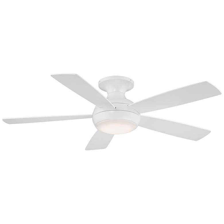 Image 1 52" WAC Odyssey Flush Matte White LED Smart Ceiling Fan