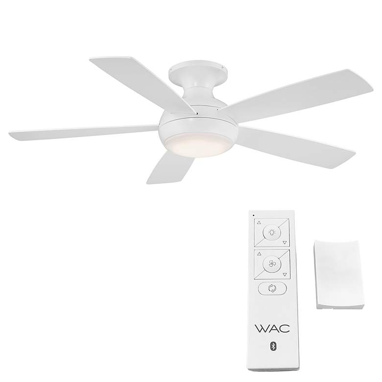Image 7 52" WAC Odyssey Flush Matte White LED Smart Ceiling Fan more views