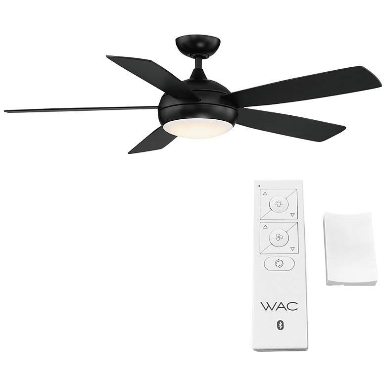 Image 4 52" WAC Odyssey Matte Black LED Smart Ceiling Fan more views