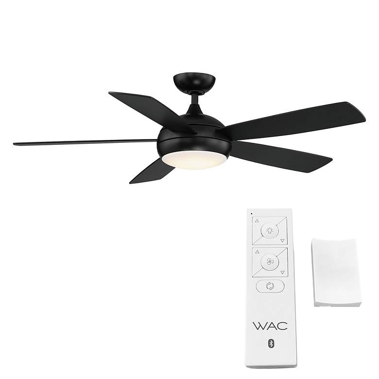 Image 4 52" WAC Odyssey Matte Black LED Smart Ceiling Fan more views
