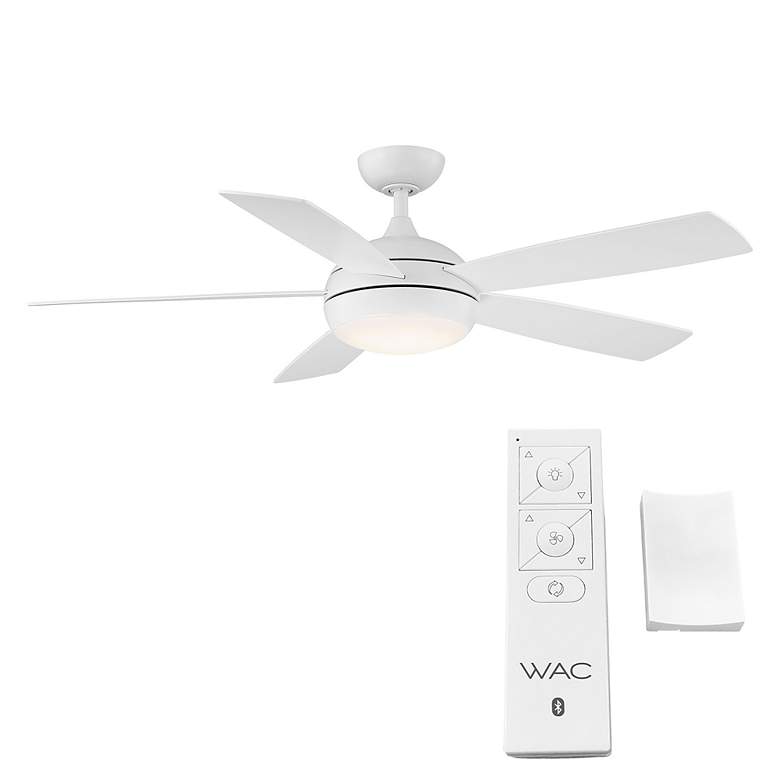 Image 5 52" WAC Odyssey Matte White LED Smart Ceiling Fan more views