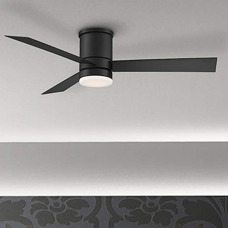 Image 1 52 inch WAC San Francisco Black Wet Rated LED Hugger Smart Ceiling Fan