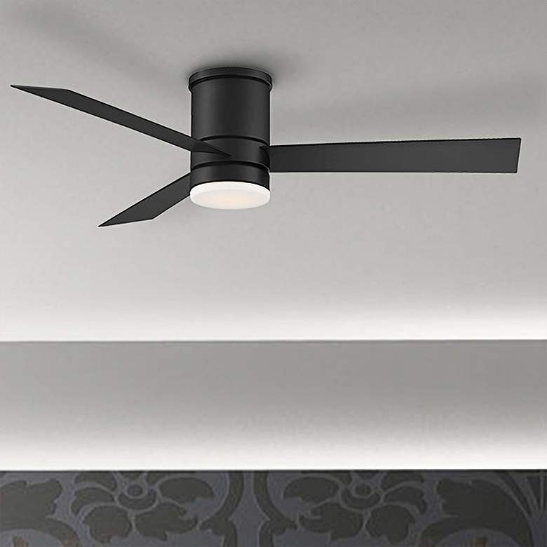 Image 1 52" WAC San Francisco Black Wet Rated LED Hugger Smart Ceiling Fan