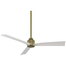 Image2 of 52" WAC White and Soft Brass Damp Rated Ceiling Fan with Remote