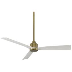 52&quot; WAC White and Soft Brass Damp Rated Ceiling Fan with Remote