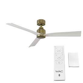 Image3 of 52" WAC White and Soft Brass Damp Rated Ceiling Fan with Remote more views