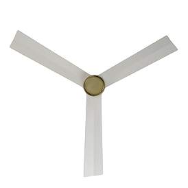 Image4 of 52" WAC White and Soft Brass Damp Rated Ceiling Fan with Remote more views