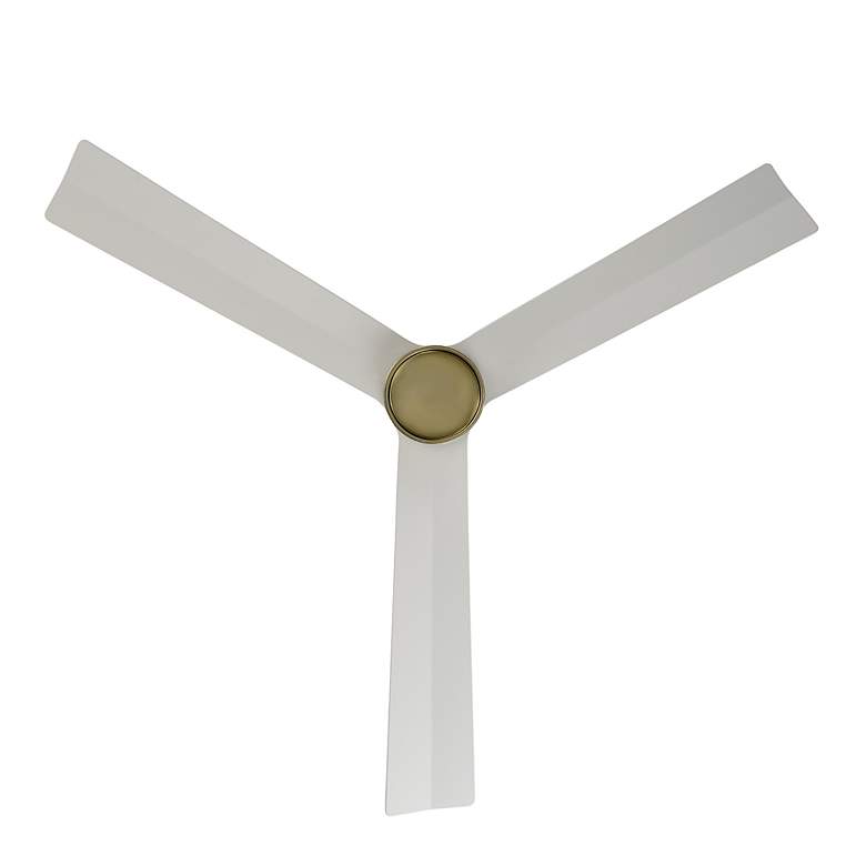 Image 4 52" WAC White and Soft Brass Damp Rated Ceiling Fan with Remote more views