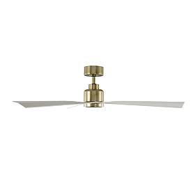 Image4 of 52" WAC White and Soft Brass Damp Rated Ceiling Fan with Remote more views