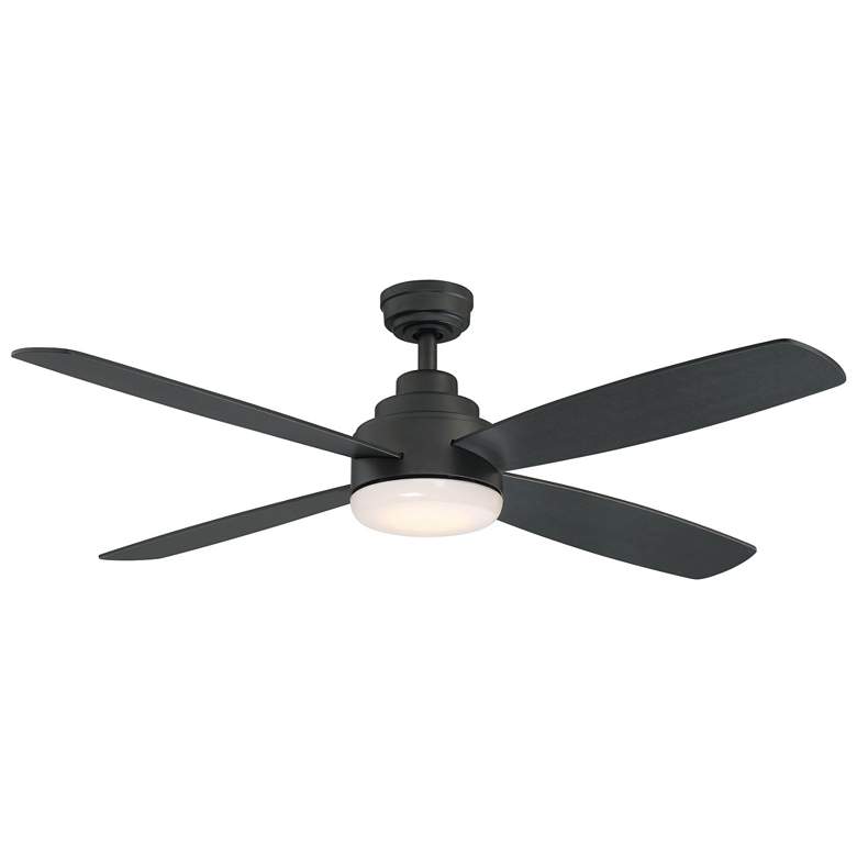 Image 1 52" Wind River Aeris Matte Black Indoor Remote CCT LED Ceiling Fan