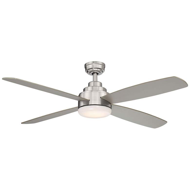 Image 1 52" Wind River Aeris Stainless Steel Indoor Remote CCT LED Ceiling Fan