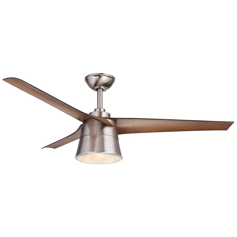Image 1 52" Wind River Cylon Steel and Walnut Indoor Remote LED Ceiling Fan