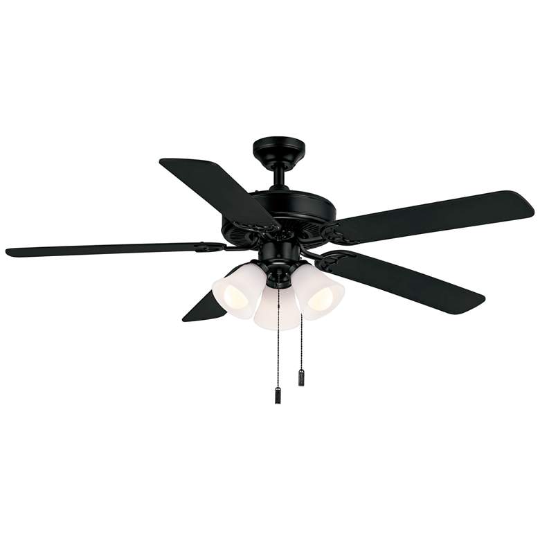Image 1 52" Wind River Dalton Matte Black Indoor Pull-Chain LED Ceiling Fan