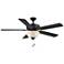 52" Wind River Dalton Matte Black Indoor Pull-Chain LED Ceiling Fan