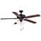 52" Wind River Dalton Oiled Bronze Indoor Pull-Chain LED Ceiling Fan