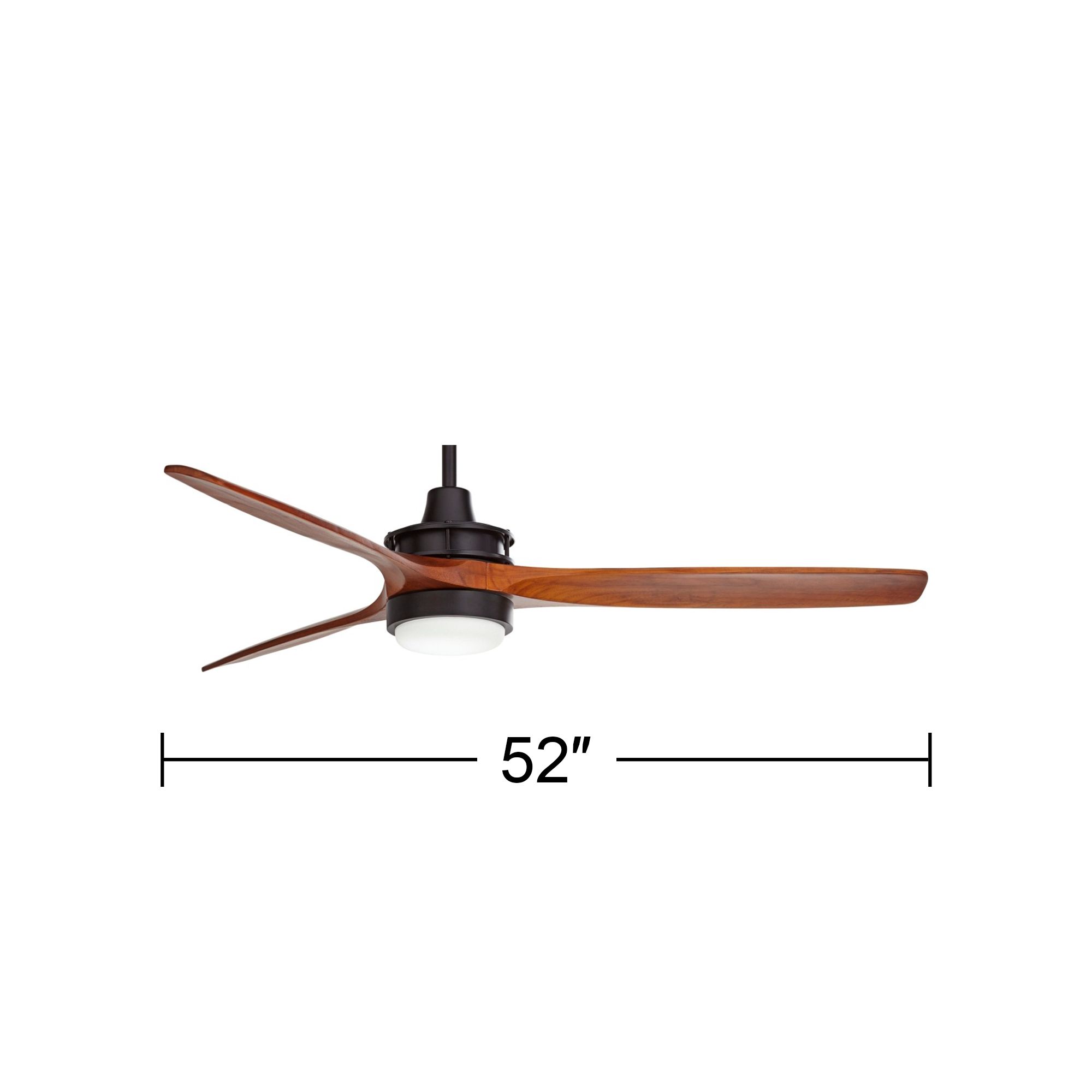 52" Windspun Black and Walnut LED Ceiling Fan with Remote Control