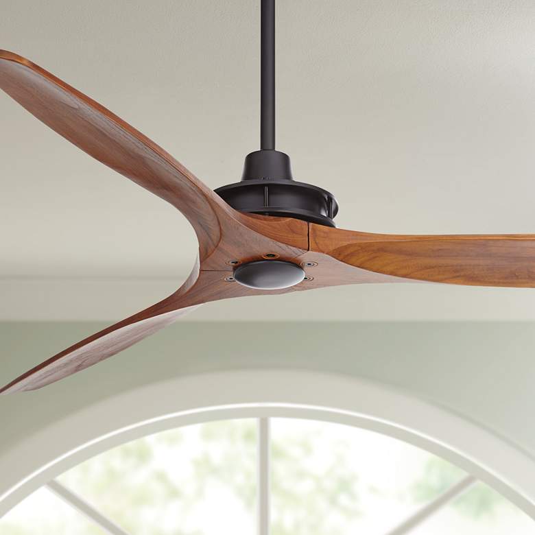 Image 1 52" Windspun Black-Walnut Modern DC Fan by Casa Vieja with Remote
