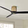 52" Windspun Brass and Black DC Hugger Ceiling Fan with Remote
