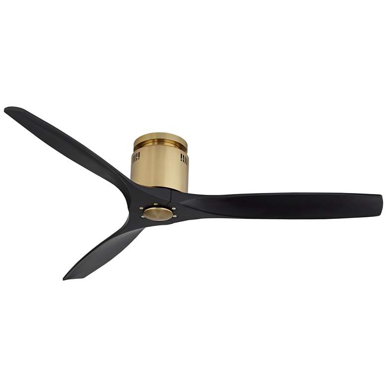 Image 7 52" Windspun Brass and Black DC Hugger Ceiling Fan with Remote more views