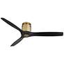 52" Windspun Brass and Black DC Hugger Ceiling Fan with Remote