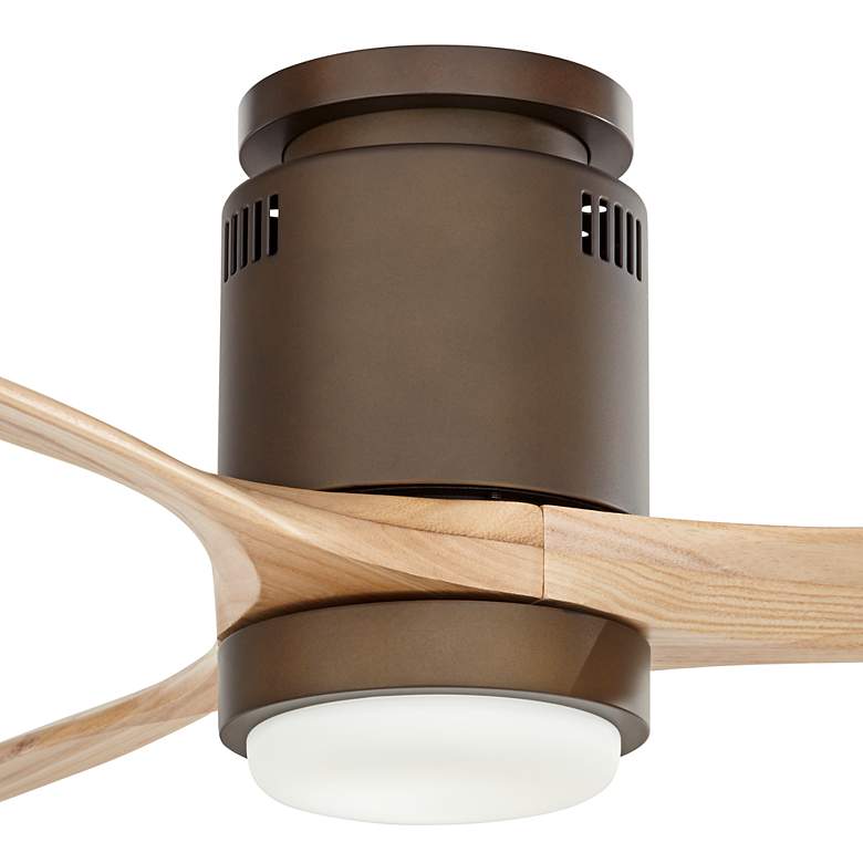 Image 3 52" Windspun Bronze and Wood Blades LED DC Hugger Fan with Remote more views