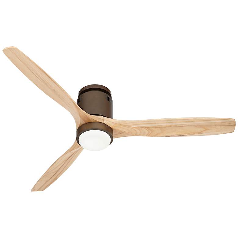 Image 7 52" Windspun Bronze and Wood Blades LED DC Hugger Fan with Remote more views