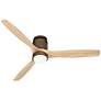 52" Windspun Bronze and Wood Blades LED DC Hugger Fan with Remote
