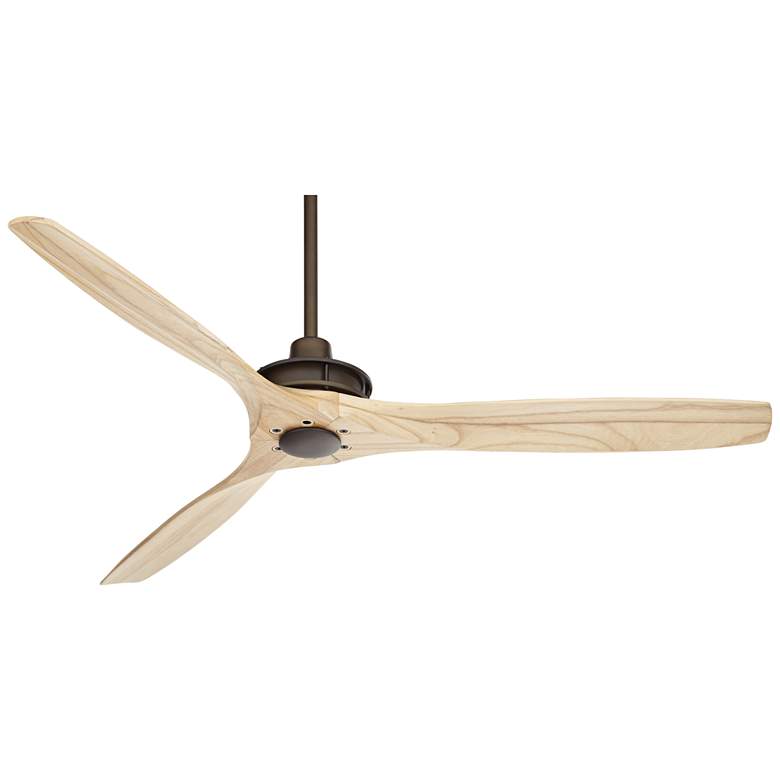 Image 2 52 inch Windspun Bronze Natural Wood Blades Ceiling Fan with Remote