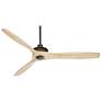 52" Windspun Bronze Natural Wood Blades Ceiling Fan with Remote