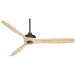 52&quot; Windspun Bronze Natural Wood Blades Ceiling Fan with Remote